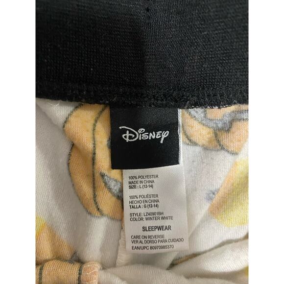 Disney Halloween Lounge Pants Size L 12-14 White Orange Eeyore Pumpkin - Picture 16 of 16
